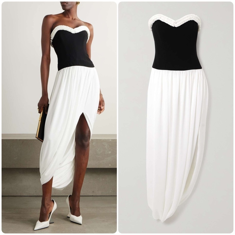 SIMKHAI Augusta asymmetric bustier dress